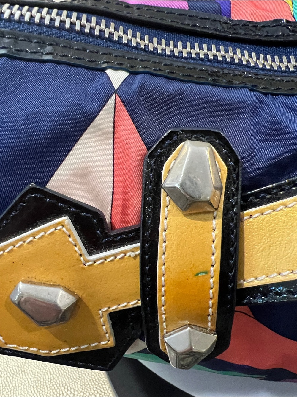 Emilio Pucci Multicolor Geometric Tote - Blue, Pink & Teal - Travel Bag - Picture 10 of 17